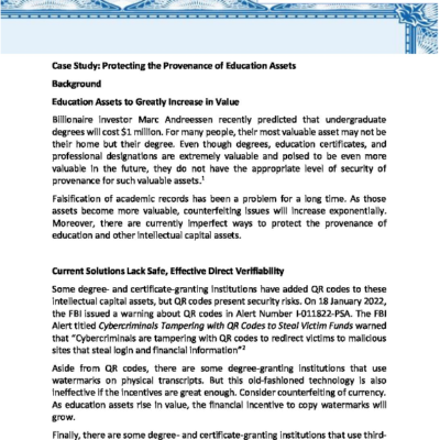 iTRACE Case Study - Provenance of Education